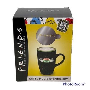 Central Perk Friends Black 2-Piece Latte Mug & Stencil Set